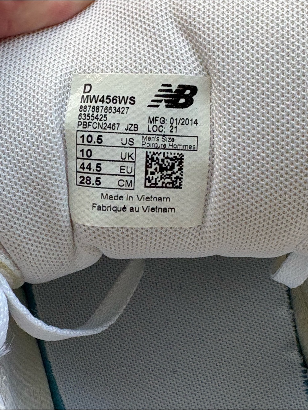 New Balance Men’s 456 White Athletic Sneakers with OrthoLite Footbed. Sz 10.5 - Picture 6 of 8